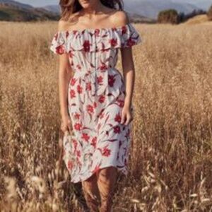 Christy Dawn Off-Shoulder Floral Dress